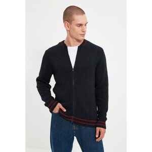 Trendyol Navy Blue Men's Zippered Regular Fit Knitwear Cardigan