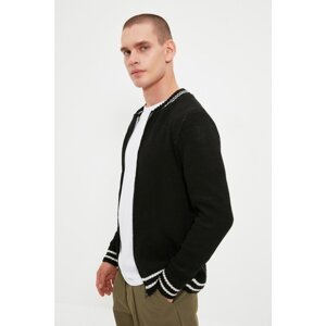 Trendyol Black Men's Zippered Regular Fit Knitwear Cardigan