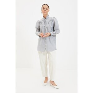 Trendyol Gray Tie Collar Tunic