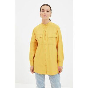 Trendyol Mustard Judge Collar Tunic