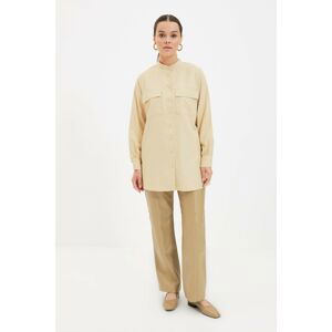 Trendyol Beige Judge Collar Tunic