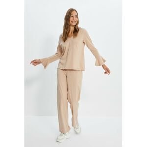Trendyol Mink Sleeve Detailed Knitted Pajamas Set