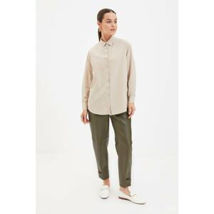 Trendyol Stone Shirt Collar Tunic