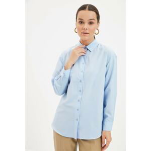 Trendyol Blue Shirt Collar Tunic