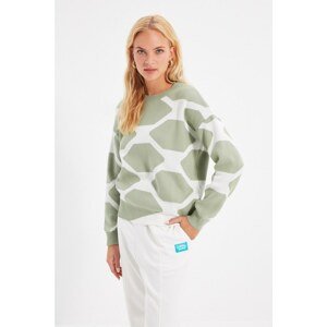 Trendyol Mint Crew Neck Jacquard Knitwear Sweater