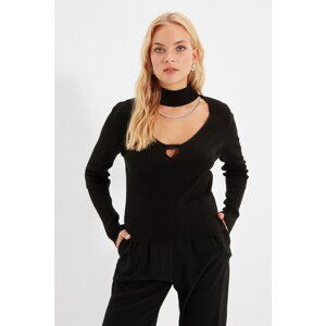 Trendyol Black Collar Detailed Knitwear Sweater