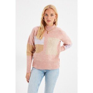 Trendyol Powder Jacquard Knit Detailed Oversize Knitwear Sweater