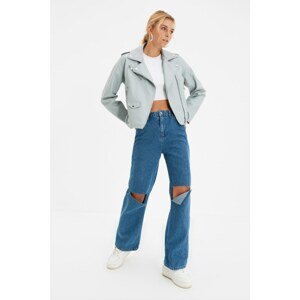 Trendyol Blue Ripped Detailed High Waist 90's Wideleg Jeans