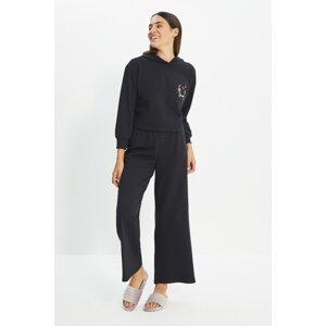 Trendyol Black Printed 2 Yarn Knitted Pajamas Set
