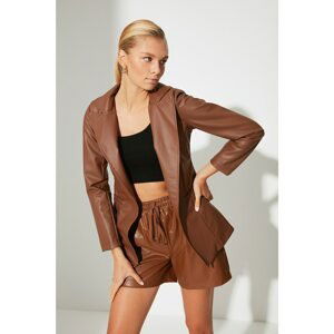 Trendyol Camel Leather Look Jacket