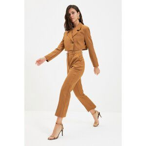 Trendyol Brown Straight Trousers