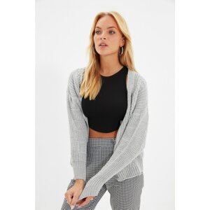 Trendyol Gray Knitted Knitwear Cardigan