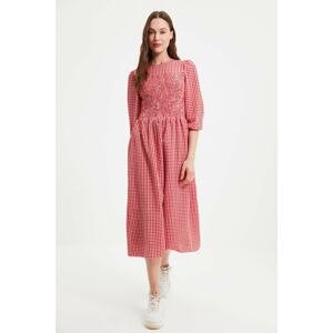 Trendyol Red Tall Check Dress