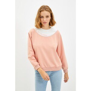Trendyol Pink Embroidery Basic Knitted Sweatshirt
