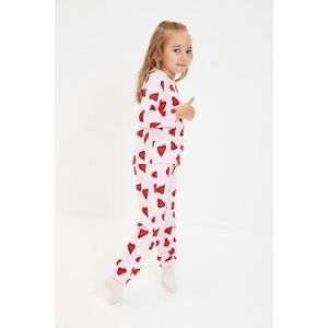 Trendyol Pink Patterned Girl Knitted Pajamas Set