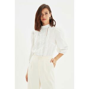 Trendyol Ecru Frilly Blouse