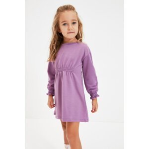 Trendyol Lilac Pleated Girl Knitted Dress