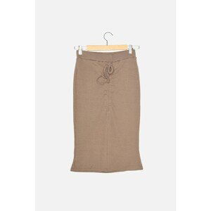 Trendyol Brown Ruffle Detailed Knitted Knitted Skirt