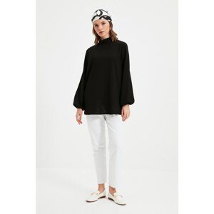Trendyol Black Back Zippered Stand Up Tunic