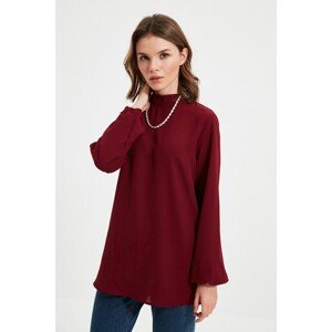 Trendyol Claret Red Back Zippered Stand Up Tunic