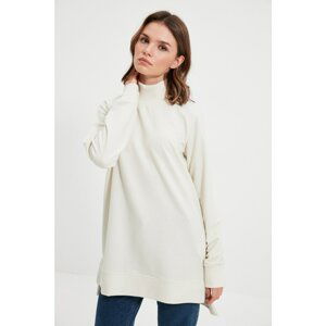 Trendyol Beige Turtleneck Knitted Sweatshirt