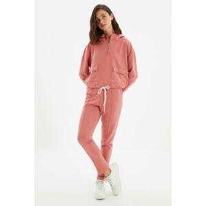 Trendyol Dried Rose Stripe Detailed Basic Jogger Knitted Sweatpants