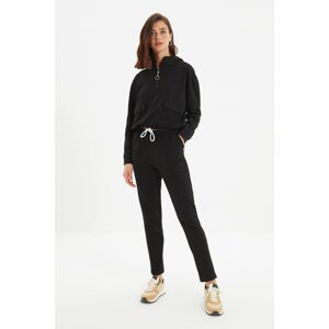 Trendyol Black Stripe Detailed Basic Jogger Knitted Sweatpants