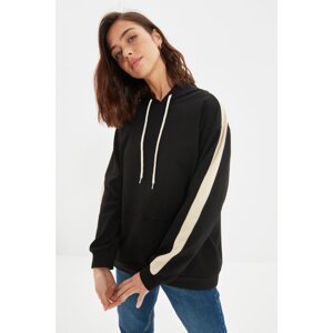 Trendyol Black Stripe Detailed Knitted Sweatshirt
