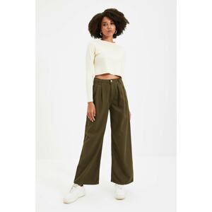 Trendyol Khaki Pleated High Waist 90's Wide Leg Jeans