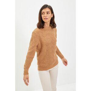 Trendyol Camel Knit Detailed Knitwear Sweater