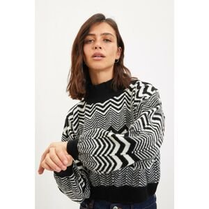Trendyol Black Jacquard Knitwear Sweater