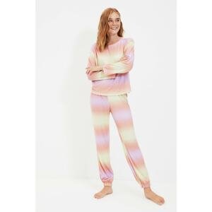 Trendyol Multi Color Gradient Printed Knitted Pajamas Set