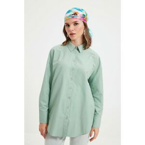 Trendyol Green Shirt Collar Tunic