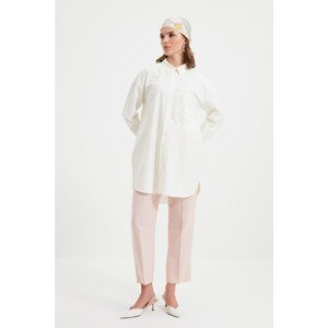 Trendyol White Shirt Collar Tunic