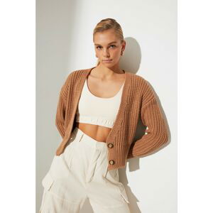 Trendyol Camel Collar Detailed Knitwear Cardigan