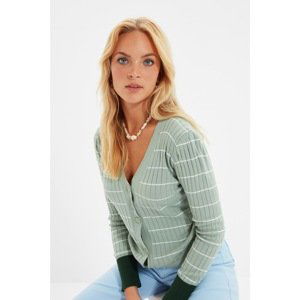 Trendyol Mint Button Detailed Knitwear Cardigan