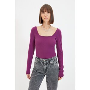 Trendyol Plum Square Collar Knitted Body