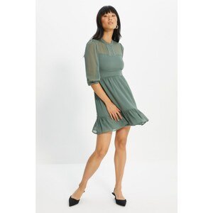 Trendyol Green Lace Detailed Ruffle Dress