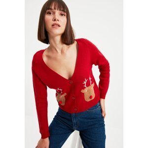 Trendyol Red Pocket Detailed Knitwear Cardigan