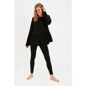 Trendyol Black Knitted Pajamas Set