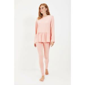 Trendyol Salmon Knitted Pajamas Set