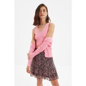 Trendyol Pink Buttoned Blouse Cardigan Knitwear Suit