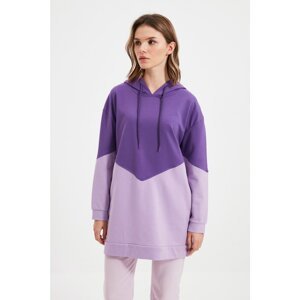 Trendyol Purple Hooded Knitted Sweatshirt