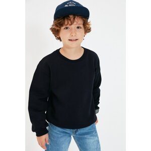 Trendyol Navy Blue Basic Fleece Inside Boy Knitted Thick Sweatshirt