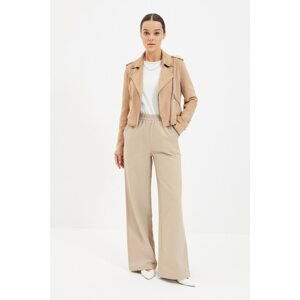 Trendyol Dark Beige Elastic Waist Trousers