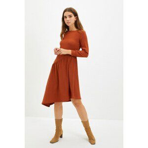 Trendyol Tile Crepe Asymmetrical Knitted Dress