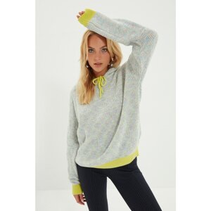 Trendyol Gray Hooded Knitwear Sweater