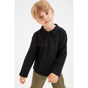 Trendyol Black Basic Boy Knitted Polo Neck T-shirt