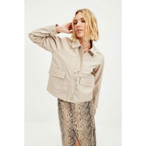 Trendyol Beige Pat Detailed Coat