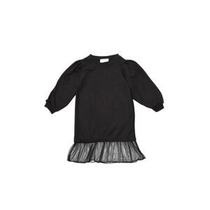 Trendyol Black Tulle Garni Girl Knitted Dress